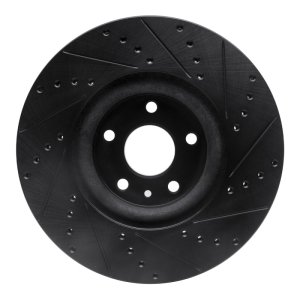 Ford Fusion Brake Rotor (1) - Front Left - R1 Concepts - Drilled & Slotted - Black - `13-`20